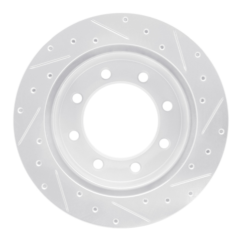 Ford E-150 Brake Rotor (1) - Rear Left - R1 Concepts - Drilled & Slotted - Silver - `99-`07